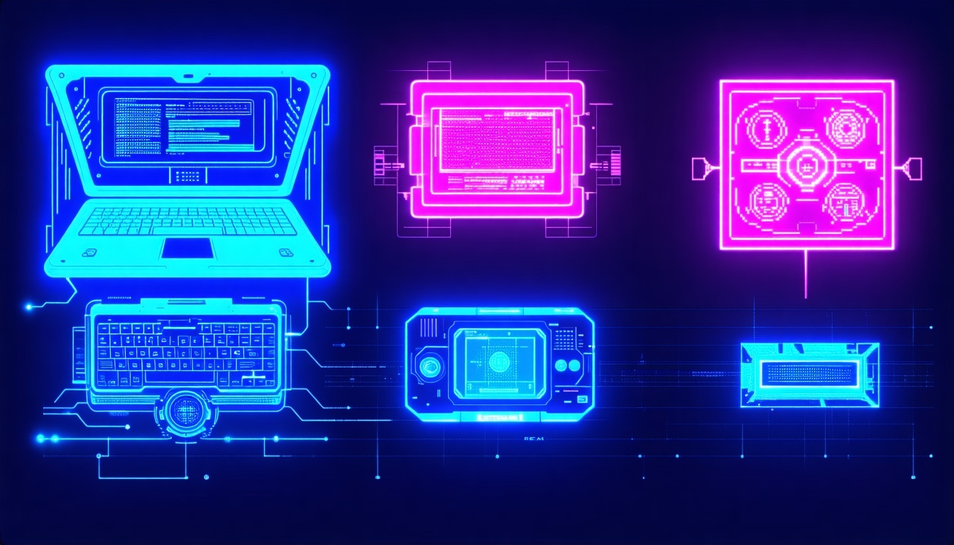 cyberpunk blue and pink technology options